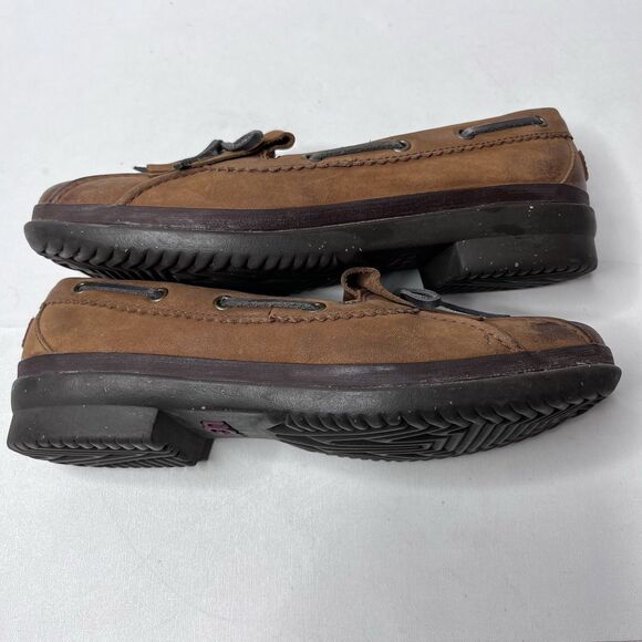 UGG Haylie Brown Wool Lined  Leather Boat Duck Shoes Women’s Size 8 - Picture 7 of 10